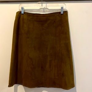 Celine 100% lamb suede skirt. Gorgeous chocolate brown color.
